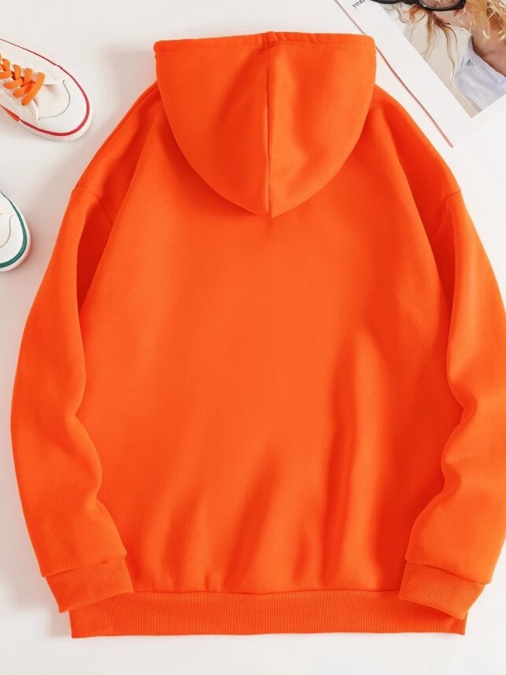 Bright Orange Zip-Up Hoodie Jacket - Picture 2 of 2